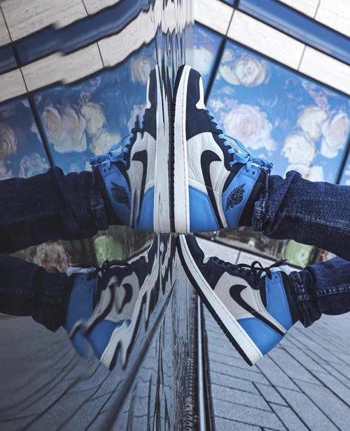 Custom Blue Black White Jordan 1 High Q AJ1 Obsidian UNISEX - sneakerhypesusa