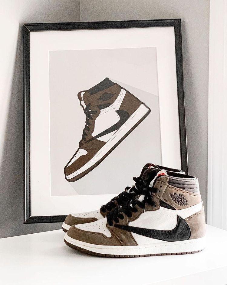 Custom Brown T-Scott x Fragment x Air Jordan 1 High Q ( Customs And Box ), Jordan 1 Sneakers Active CACTUS JACK - sneakerhypesusa