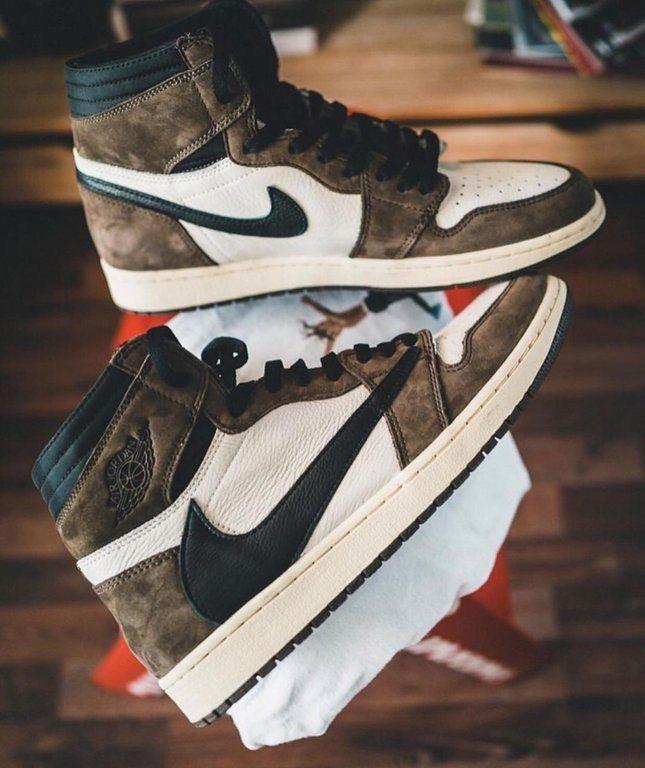 Custom Brown T-Scott x Fragment x Air Jordan 1 High Q ( Customs And Box ), Jordan 1 Sneakers Active CACTUS JACK - sneakerhypesusa