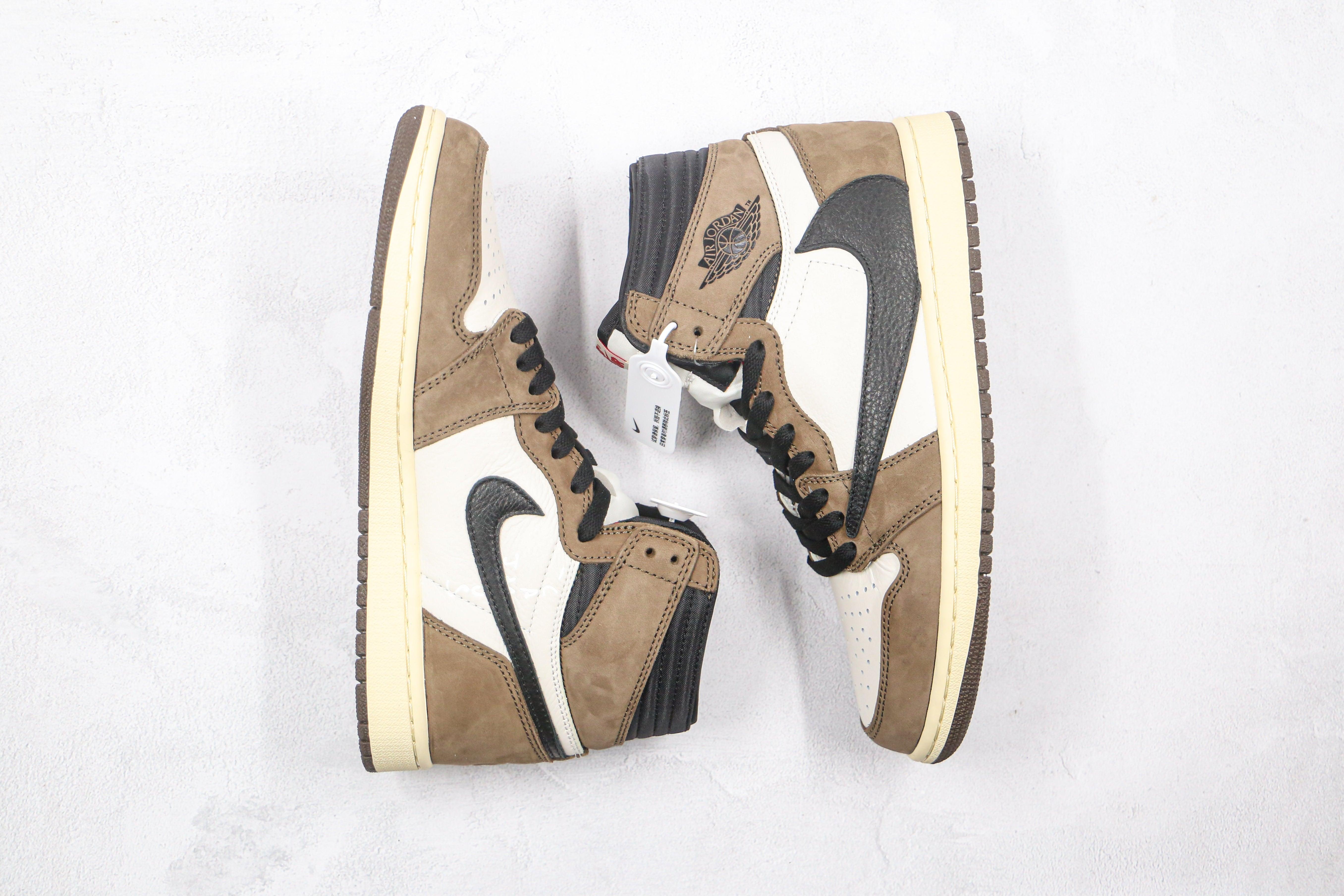 Custom Brown T-Scott x Fragment x Air Jordan 1 High Q ( Customs And Box ), Jordan 1 Sneakers Active CACTUS JACK - sneakerhypesusa