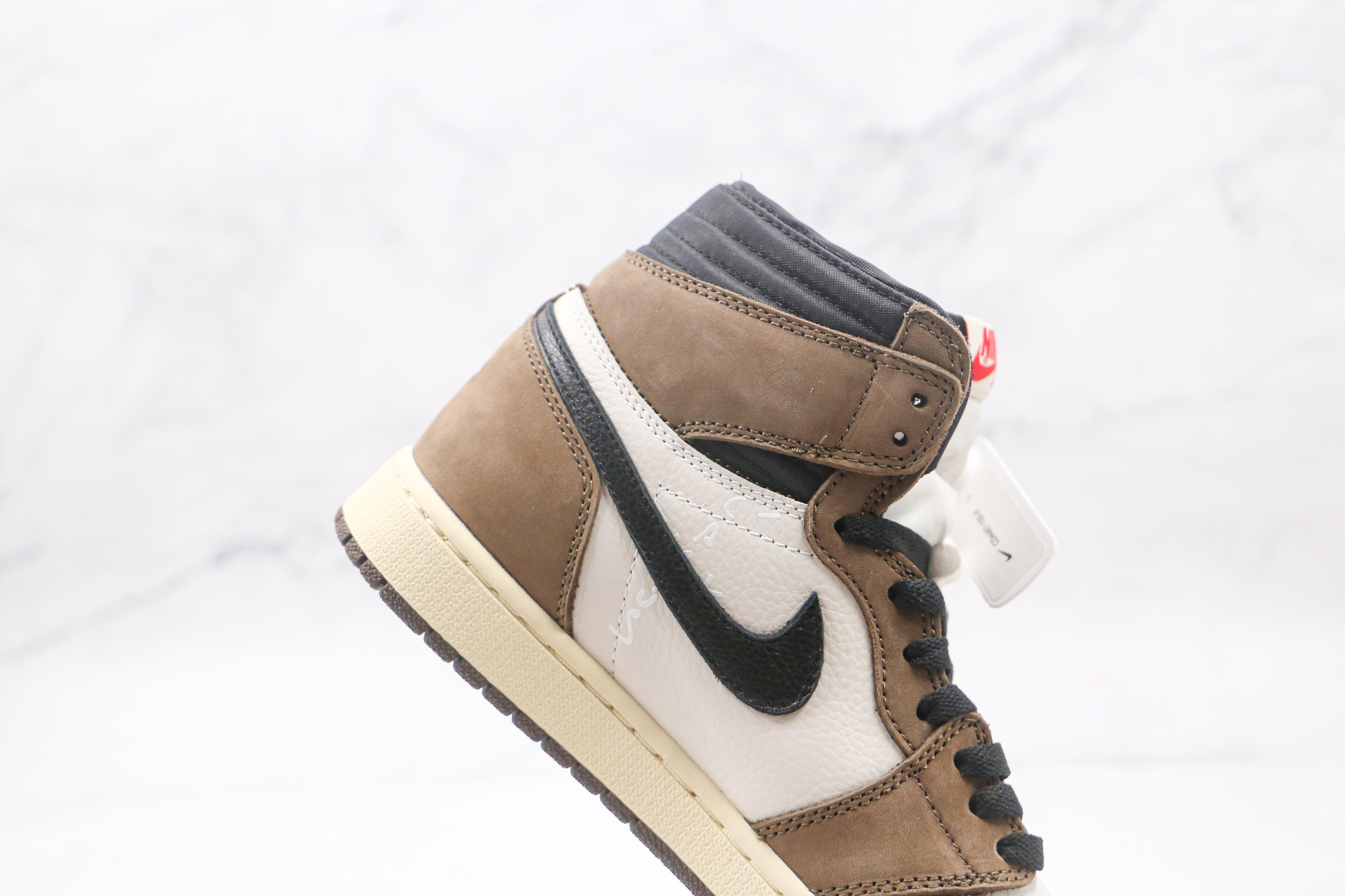 Custom Brown T-Scott x Fragment x Air Jordan 1 High Q ( Customs And Box ), Jordan 1 Sneakers Active CACTUS JACK - sneakerhypesusa