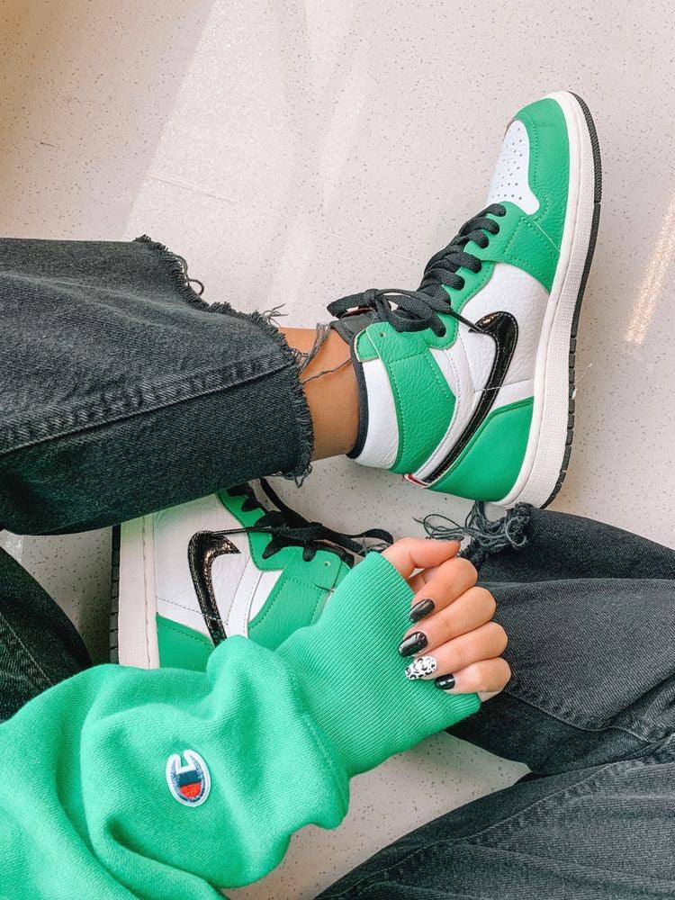 Custom GREEN Jordan 1 High Q - sneakerhypesusa