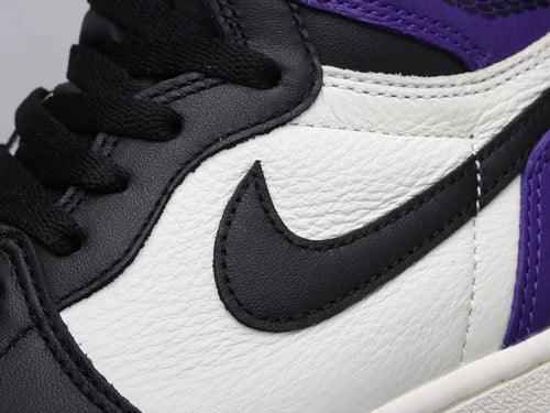Custom - Jordan 1 High Q AJ1 Purple Toe UNISEX ( Customs And Box ), Jordan 1 Sneakers FREE SHIPPING