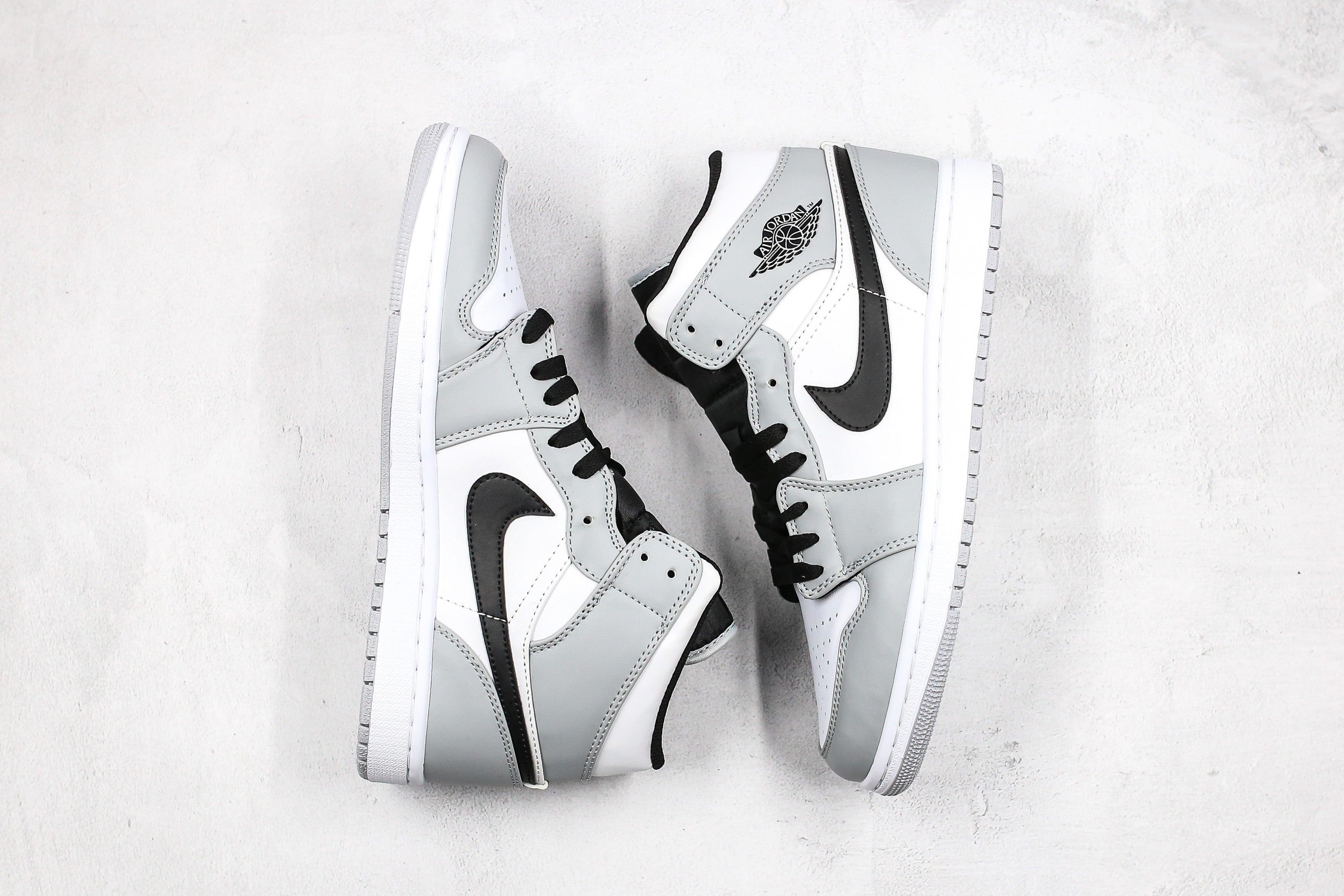 Custom Jordan 1 Mid Light Smoke Grey High Q - sneakerhypesusa