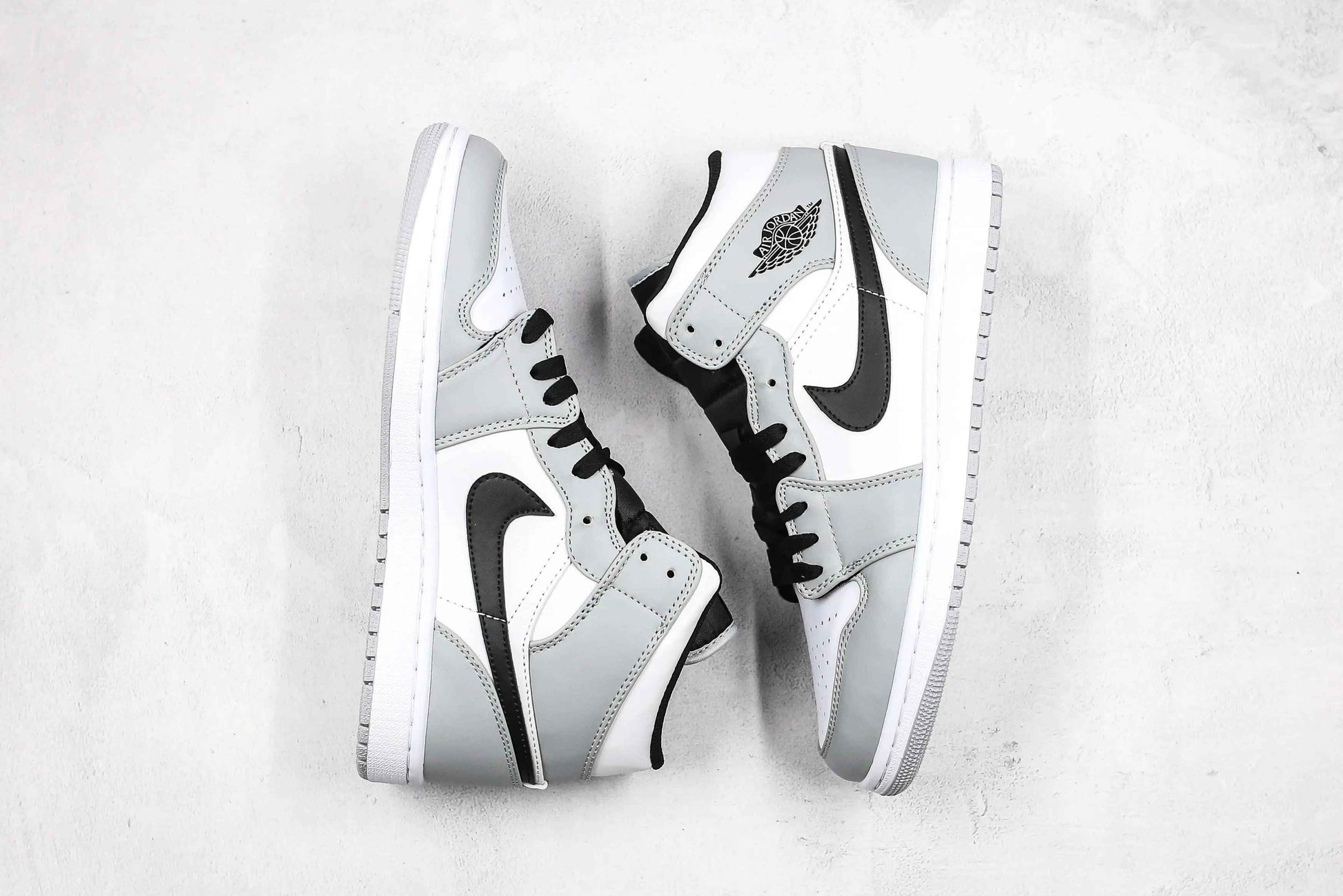 Custom Jordan 1 Mid “Light Smoke Grey” High Q  ( Customs And Box ), Jordan 1 Sneakers FREE SHIPPING