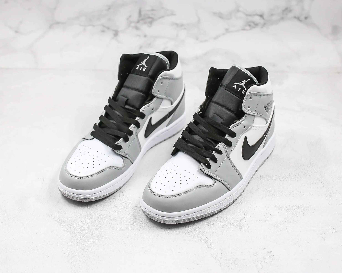 Custom Jordan 1 Mid “Light Smoke Grey” High Q  ( Customs And Box ), Jordan 1 Sneakers FREE SHIPPING