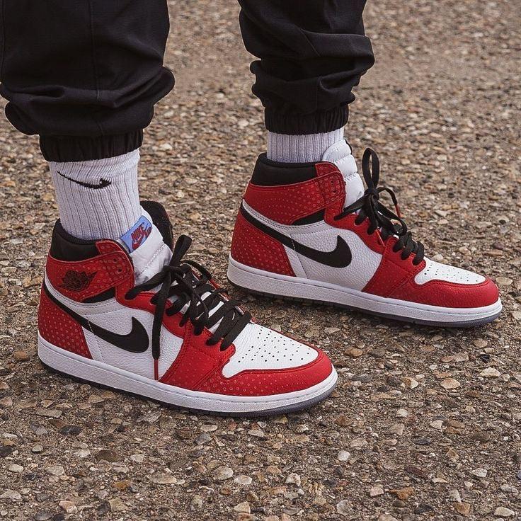 Custom RED Black White Jordan 1 CHICAGO Sneakerhypes - sneakerhypesusa