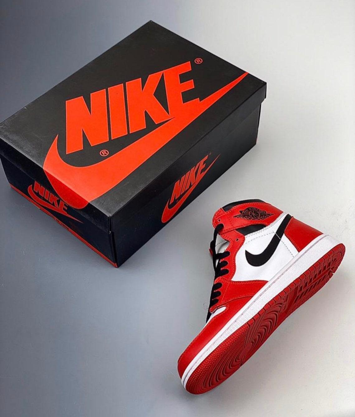 Custom RED Black White Jordan 1 CHICAGO Sneakerhypes - sneakerhypesusa