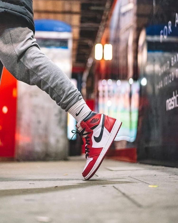 Custom RED Black White Jordan 1 CHICAGO Sneakerhypes - sneakerhypesusa