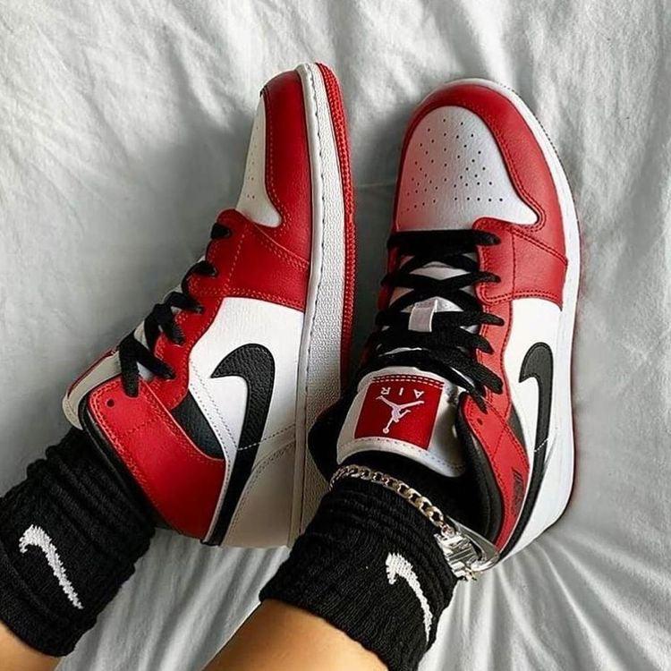 Custom RED Black White Jordan 1 CHICAGO Sneakerhypes - sneakerhypesusa