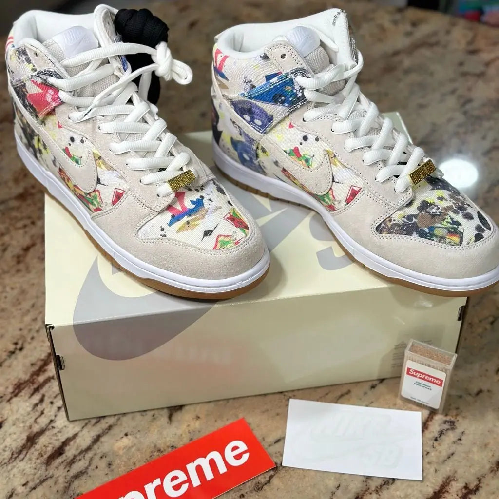 Custom Supreme x NK Dunk SB High Rammellzee Sneakerhill