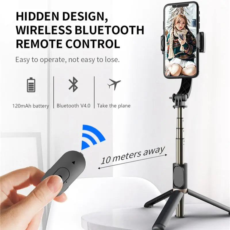 Mobile Video Stabilizer Bluetooth Selfie Stick Tripod