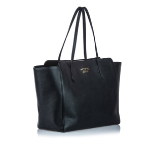 GG Black Others Leather Swing Tote Bag Italy