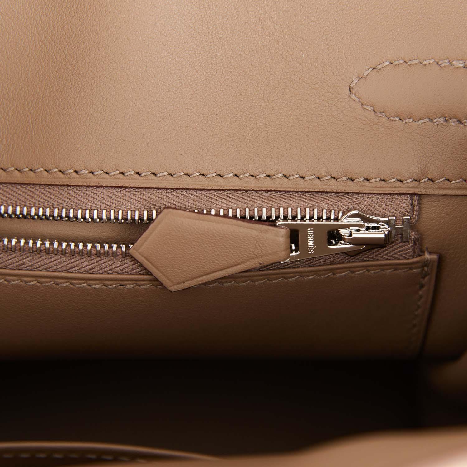 Birkin 25 Gris Caillou Grizzly and Swift Palladium Hardware - sneakerlandnet