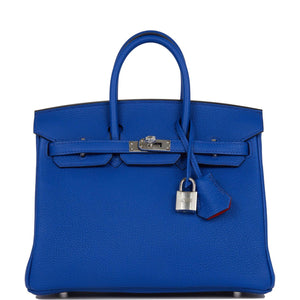 Birkin 25 Bleu Royal Verso Togo Palladium Hardware - sneakerlandnet