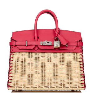 Picnic Sellier Birkin 25 Framboise Swift Palladium Hardware Kilta bags