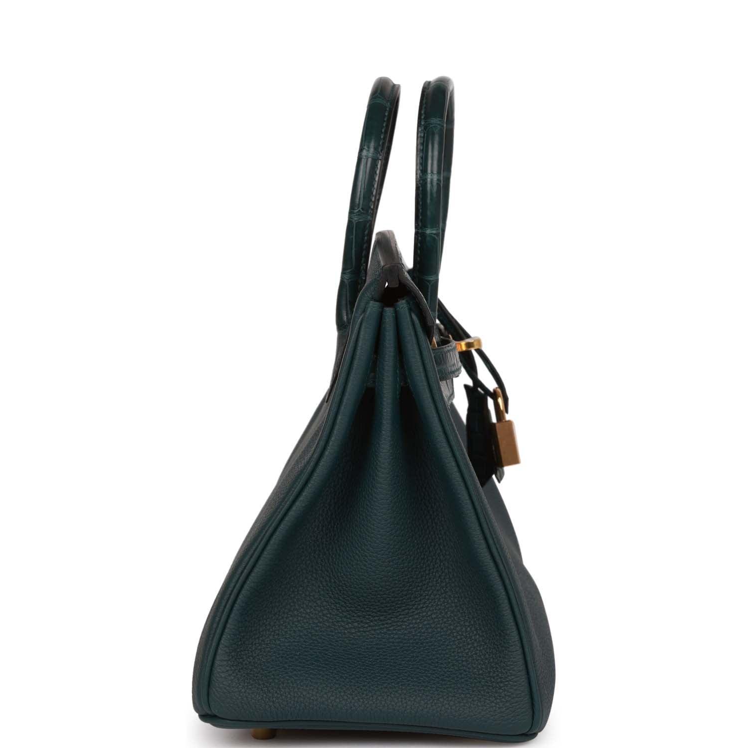 Birkin 25 Vert Cypress Matte Alligator and Togo Touch Gold Hardware Kilta bags