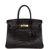 Birkin 30 Black Matte Alligator Gold Hardware Kilta bags