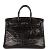 Birkin 35 Black Matte Crocodile Porosus Palladium Hardware Kilta bags