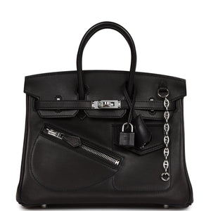 Limited Edition Birkin Rock 25 Black Volupto Palladium Hardware Kilta bags