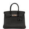 Birkin 30 Black Ostrich Rose Gold Hardware Kilta bags