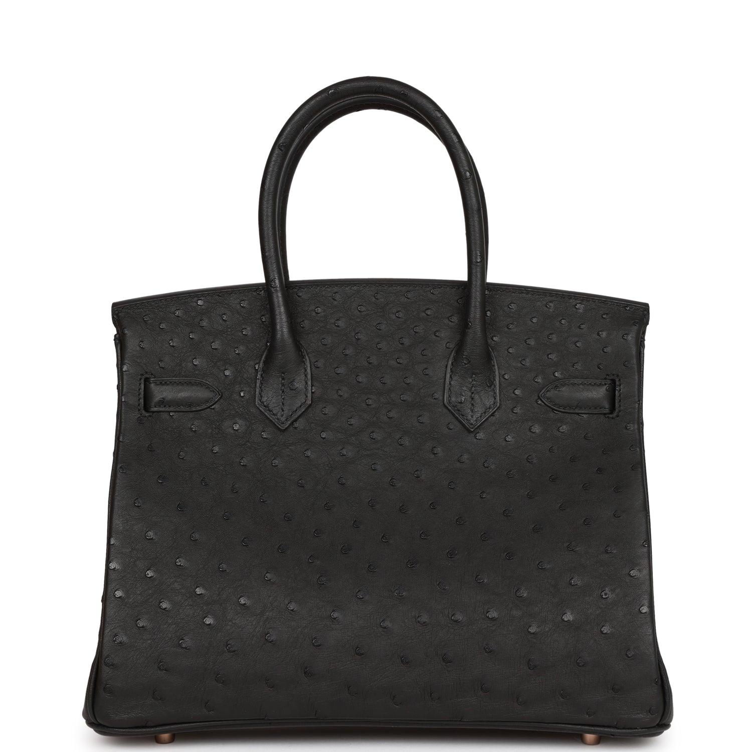 Birkin 30 Black Ostrich Rose Gold Hardware Kilta bags