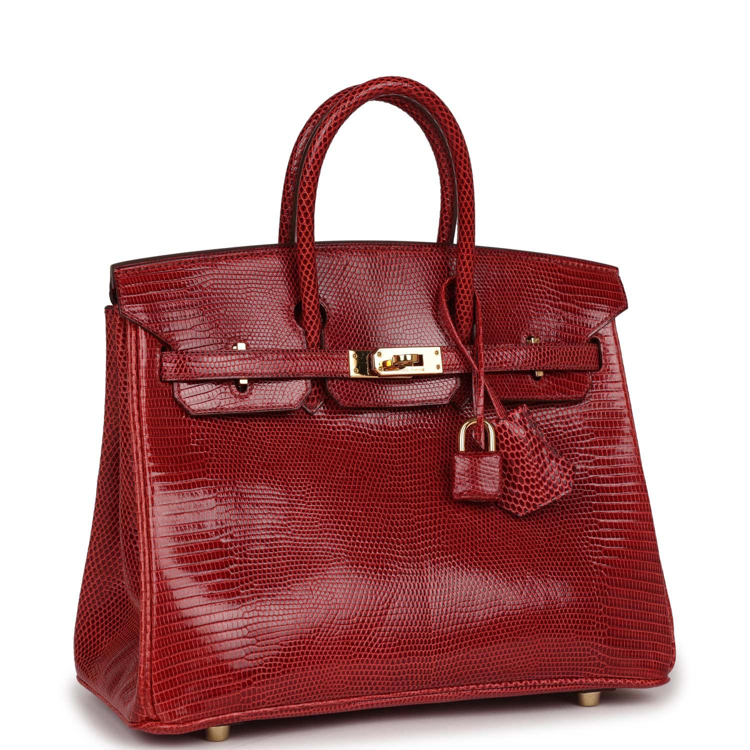 Birkin 25 Rouge Moyen Salvator Lizard Gold Hardware Kilta bags