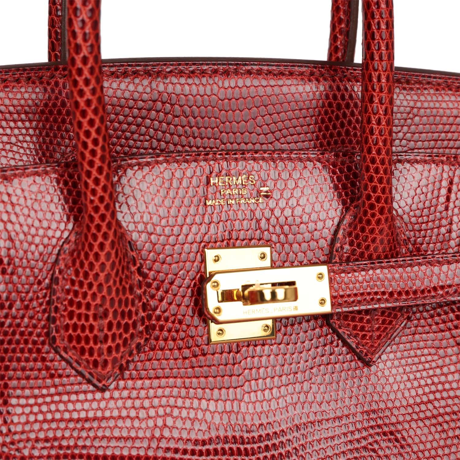 Birkin 25 Rouge Moyen Salvator Lizard Gold Hardware Kilta bags