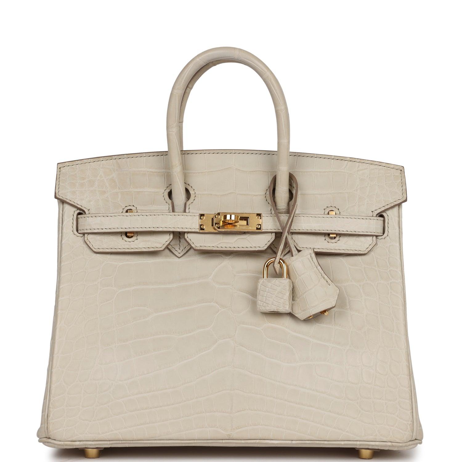 HRMS Birkin 25 Beton Matte Alligator Gold Hardware Kilta bags