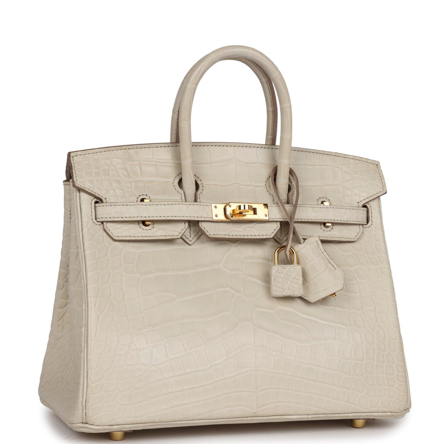 HRMS Birkin 25 Beton Matte Alligator Gold Hardware Kilta bags