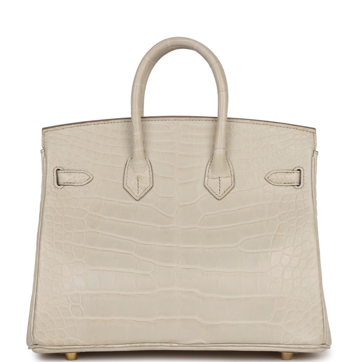 HRMS Birkin 25 Beton Matte Alligator Gold Hardware Kilta bags