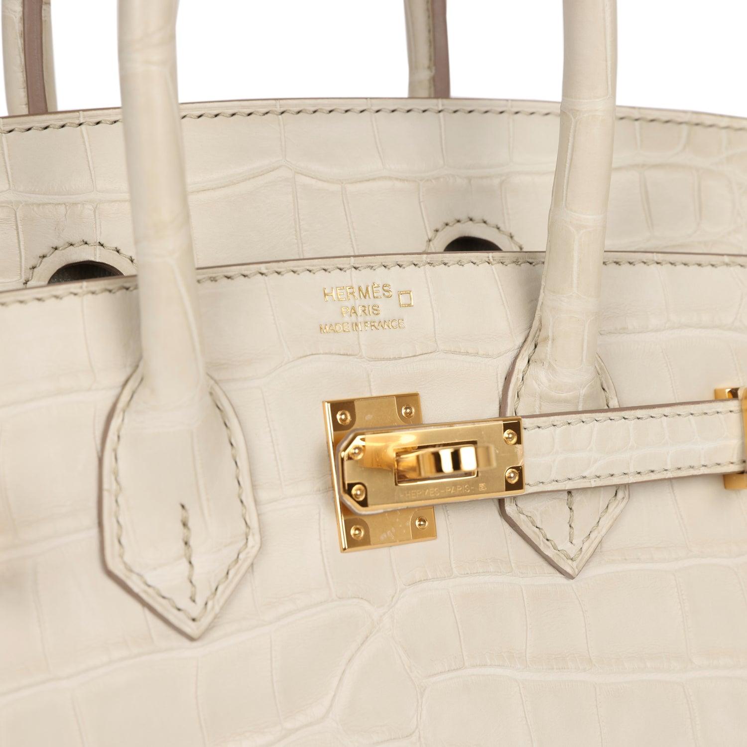 HRMS Birkin 25 Beton Matte Alligator Gold Hardware Kilta bags