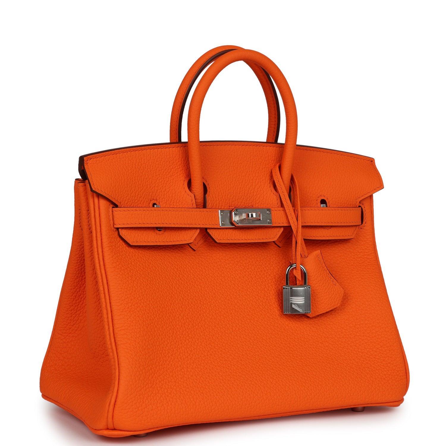 Birkin 25 Orange Minium Togo Palladium Hardware Kilta bags