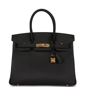 Birkin 30 Black Epsom Gold Hardware Kilta bags