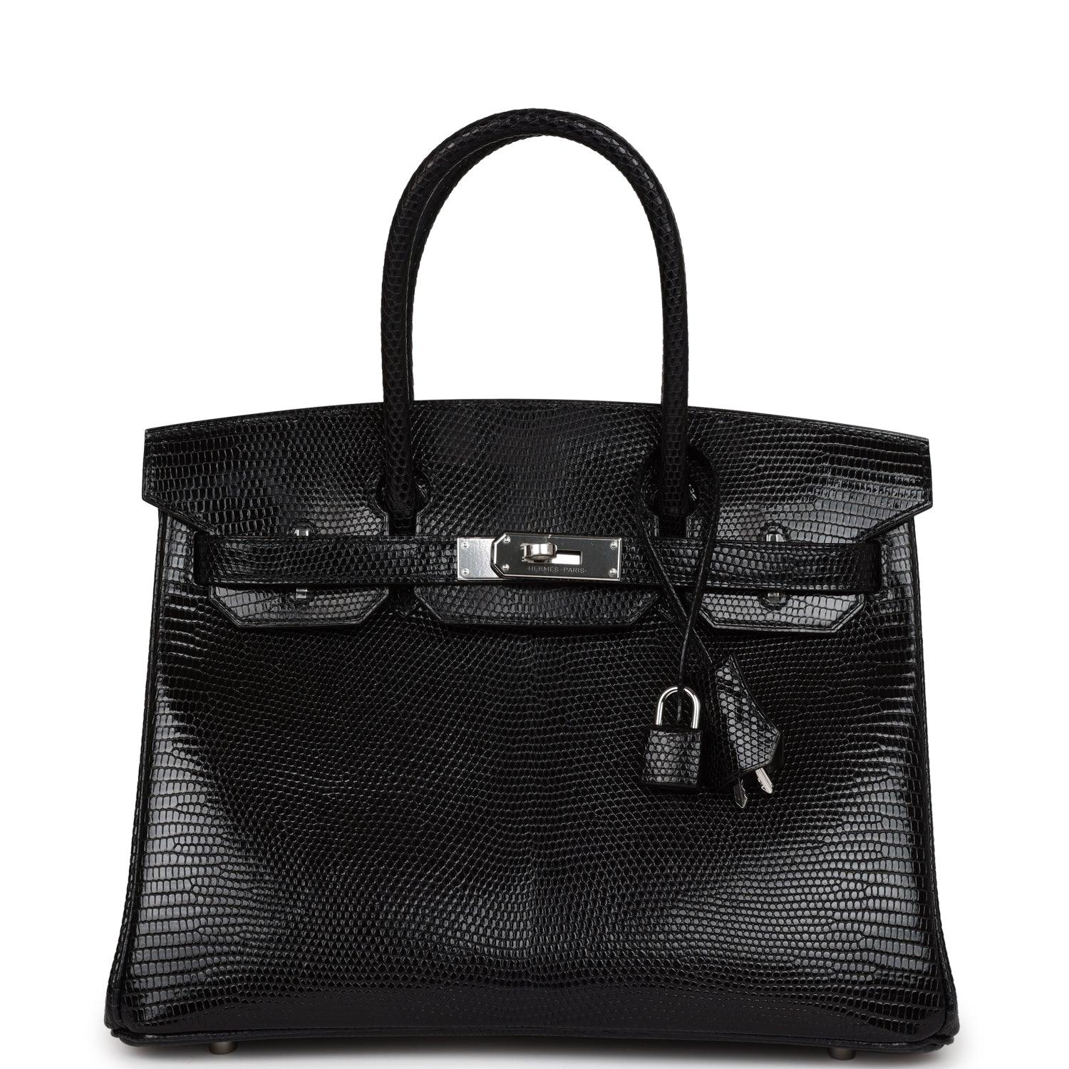 Birkin 30 Black Niloticus Lizard Palladium Hardware Kilta bags