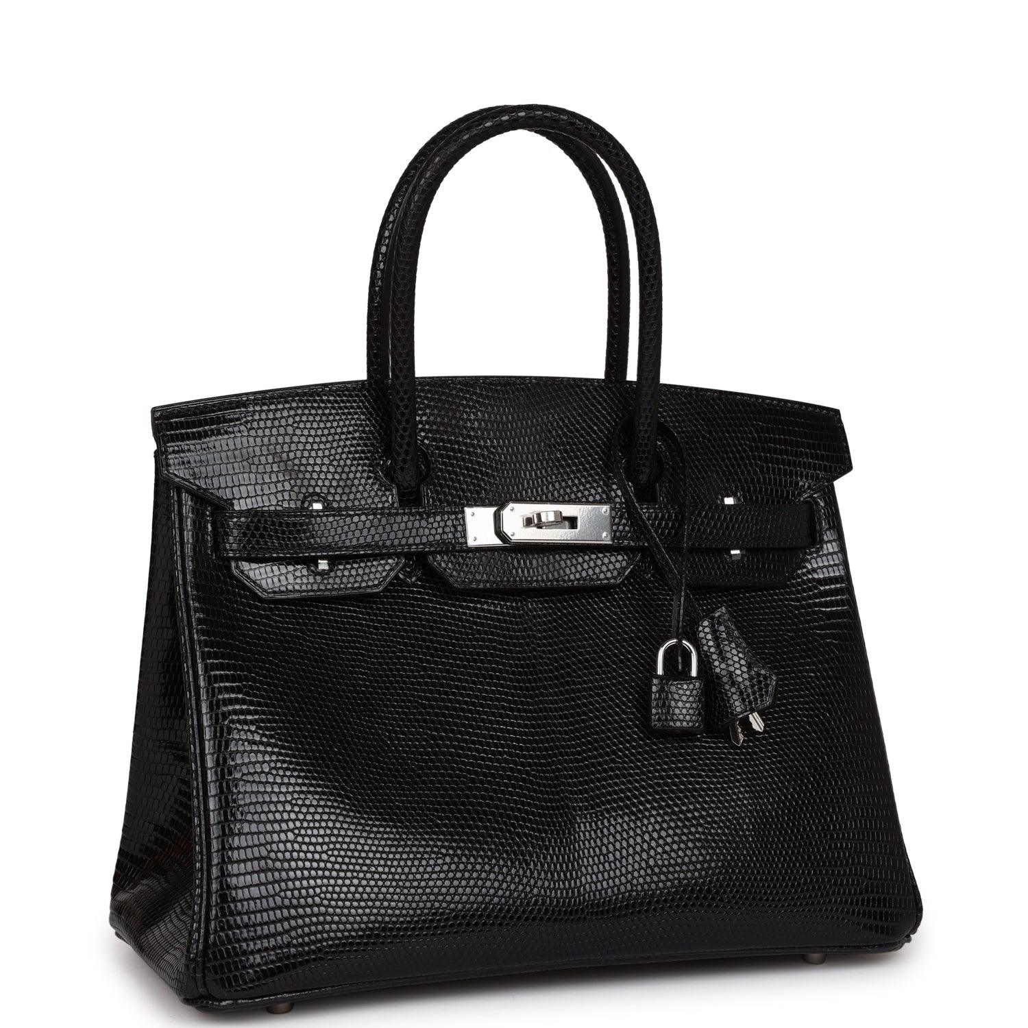 Birkin 30 Black Niloticus Lizard Palladium Hardware Kilta bags