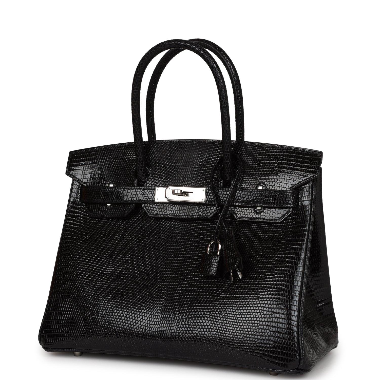 Birkin 30 Black Niloticus Lizard Palladium Hardware Kilta bags