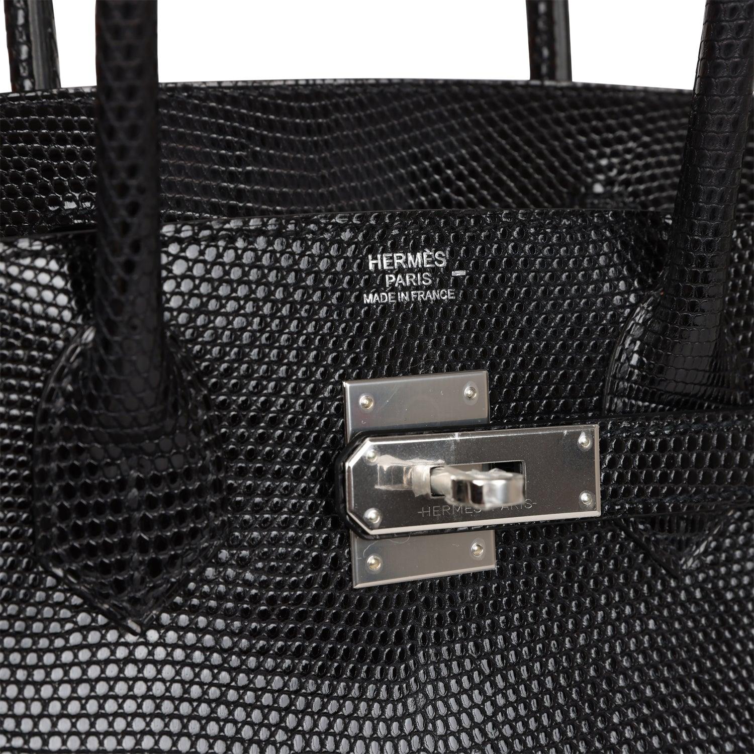 Birkin 30 Black Niloticus Lizard Palladium Hardware Kilta bags