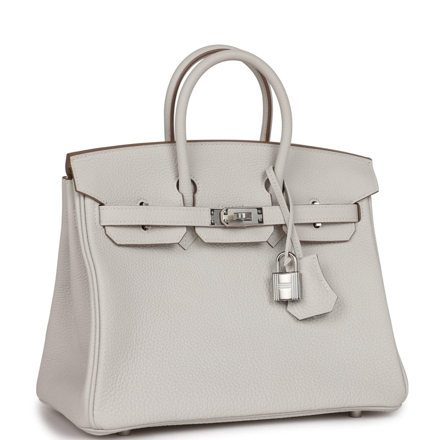 HRMS Birkin 25 Gris Pale Togo Palladium Hardware Kilta bags