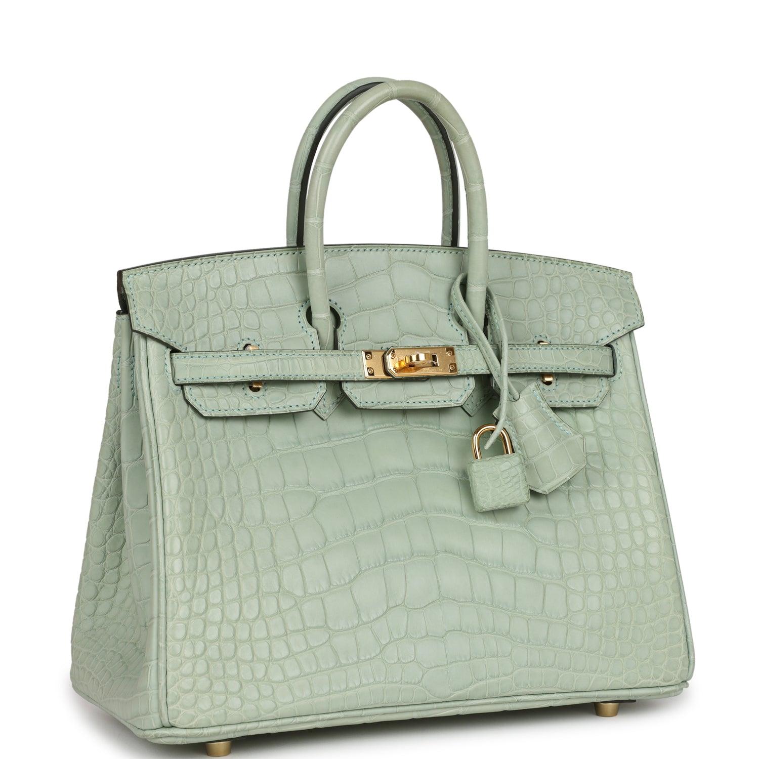 Birkin 25 Vert D'Eau Matte Alligator Gold Hardware Kilta bags