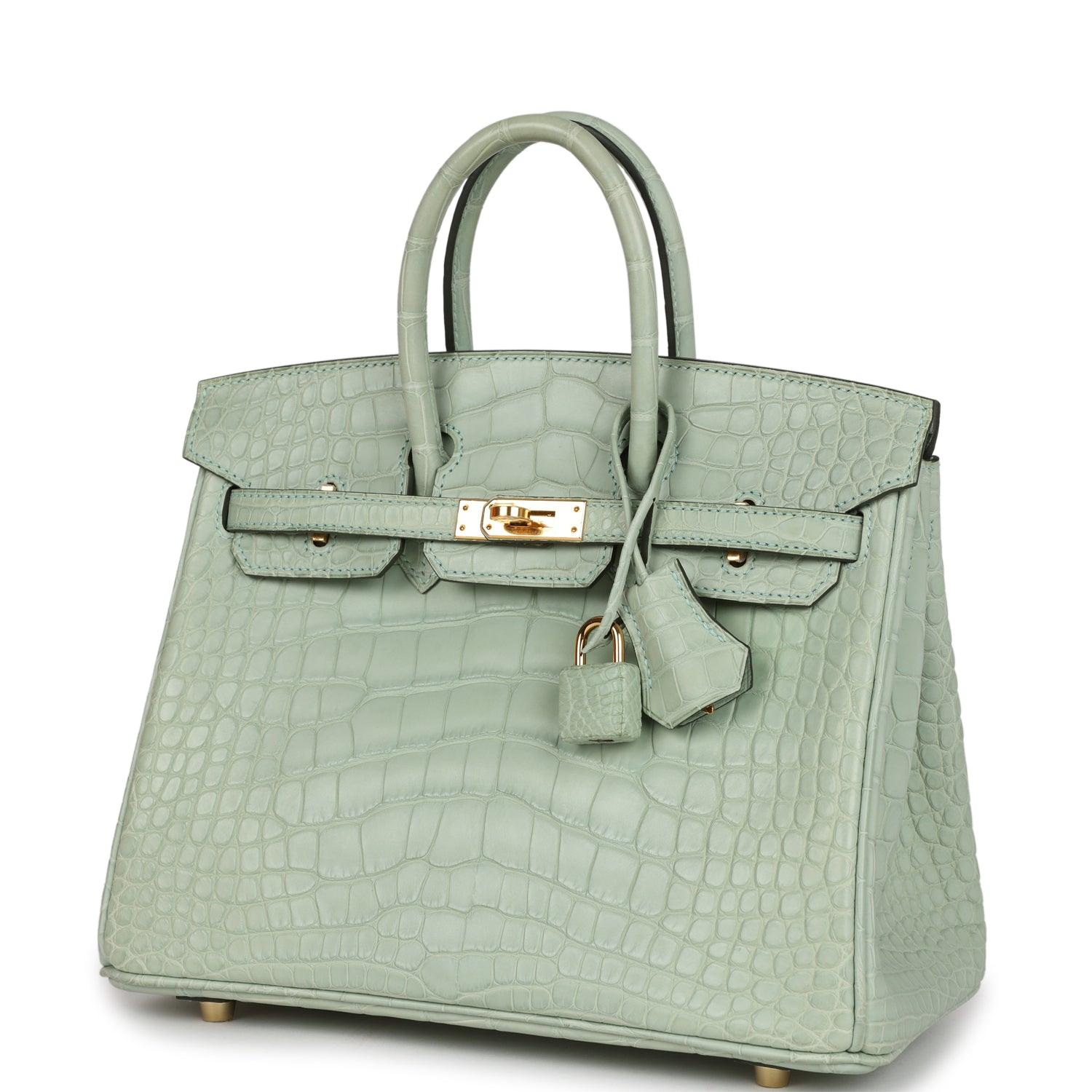 Birkin 25 Vert D'Eau Matte Alligator Gold Hardware Kilta bags