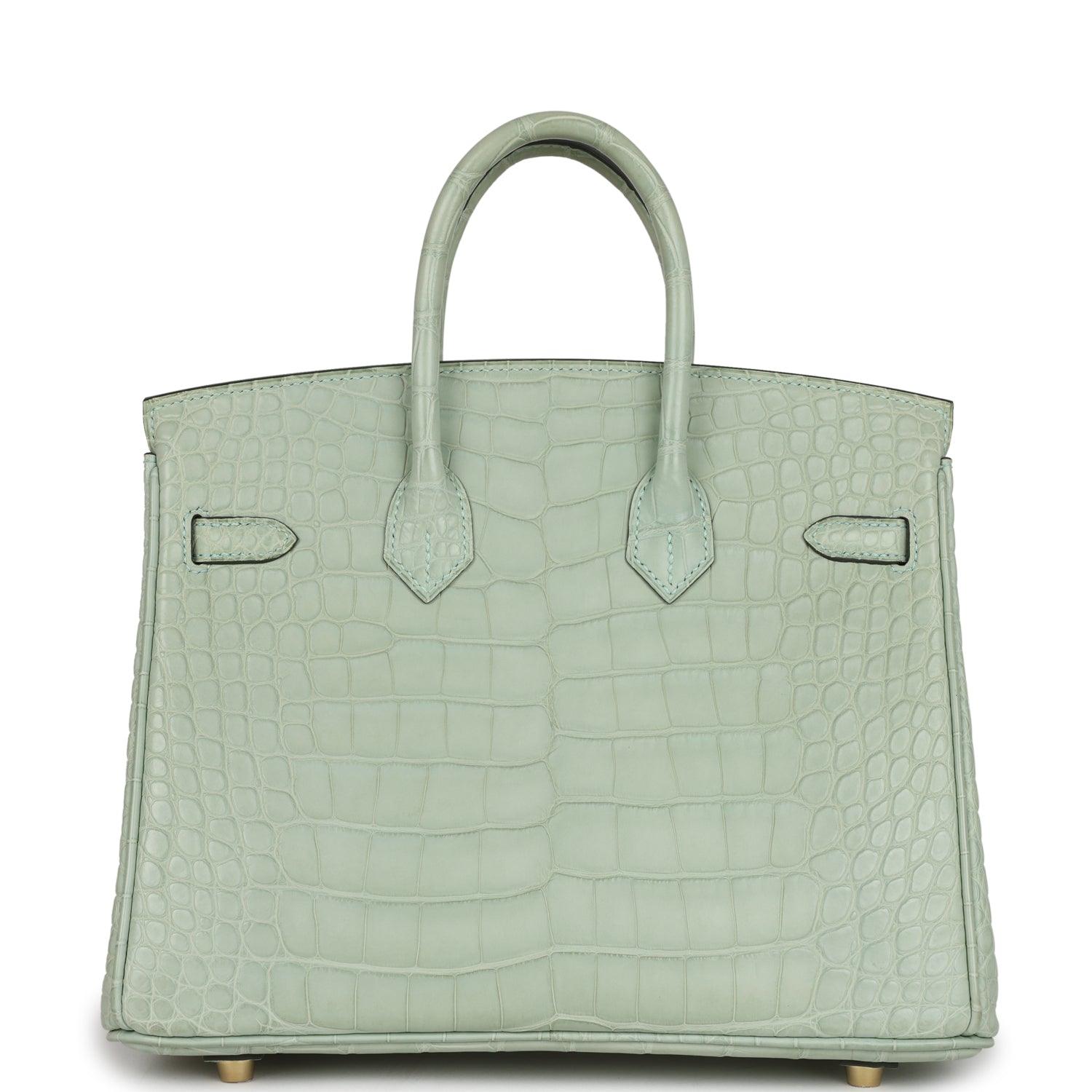 Birkin 25 Vert D'Eau Matte Alligator Gold Hardware Kilta bags