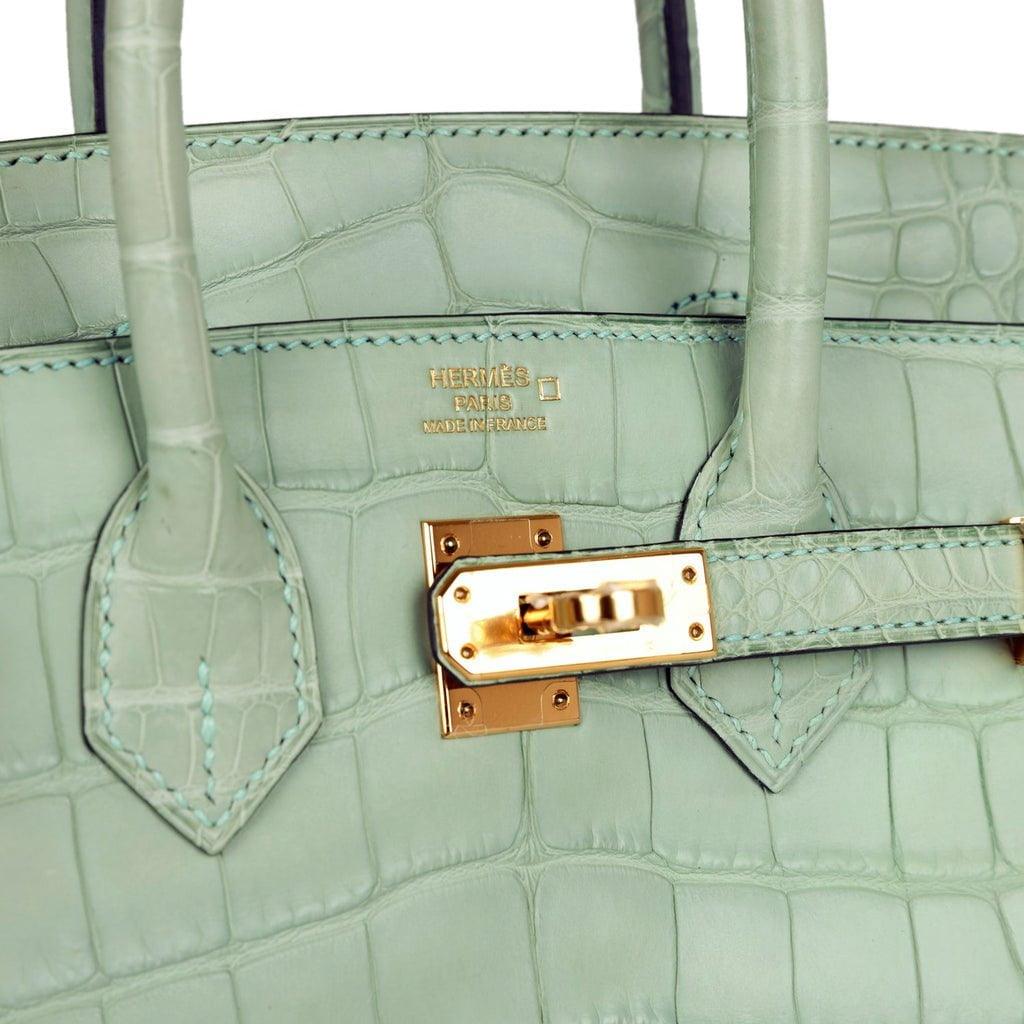 Birkin 25 Vert D'Eau Matte Alligator Gold Hardware Kilta bags