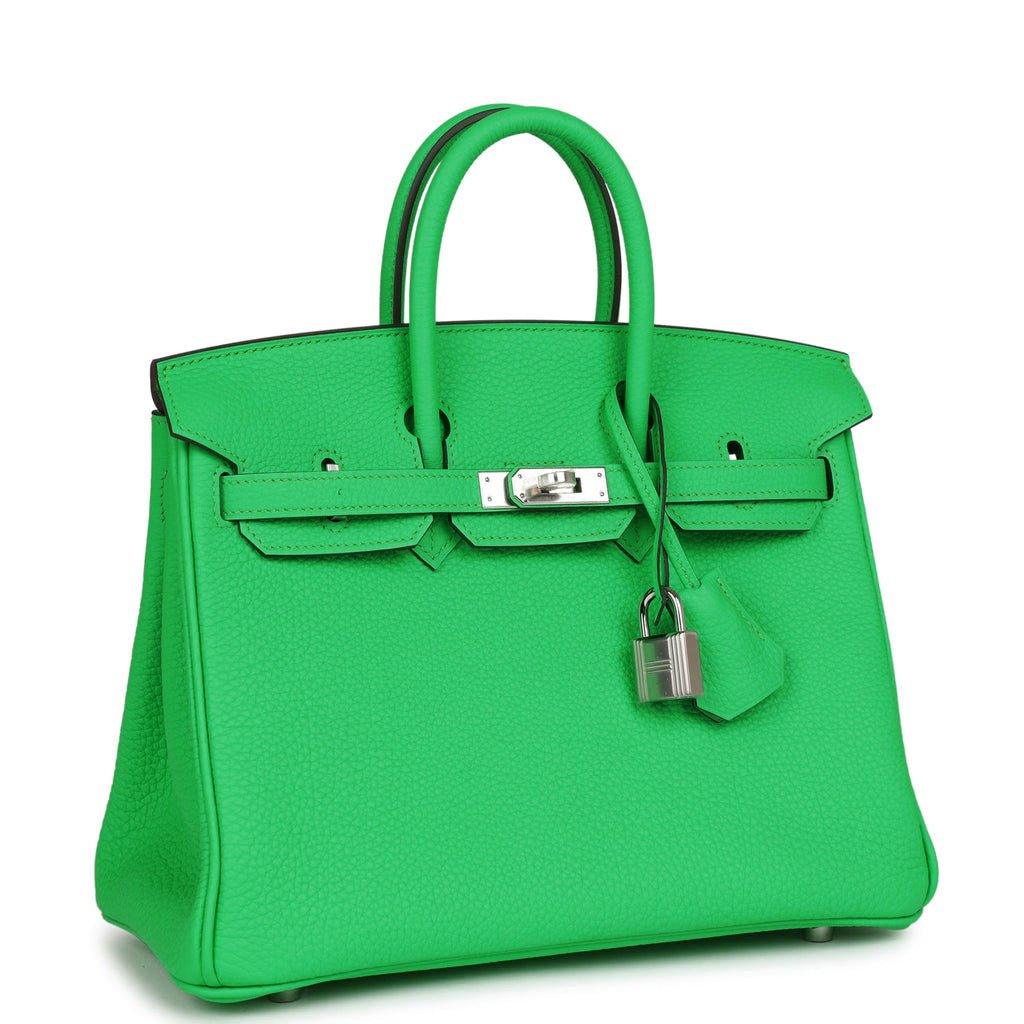 Birkin 25 Vert Comics Togo Palladium Kilta bags