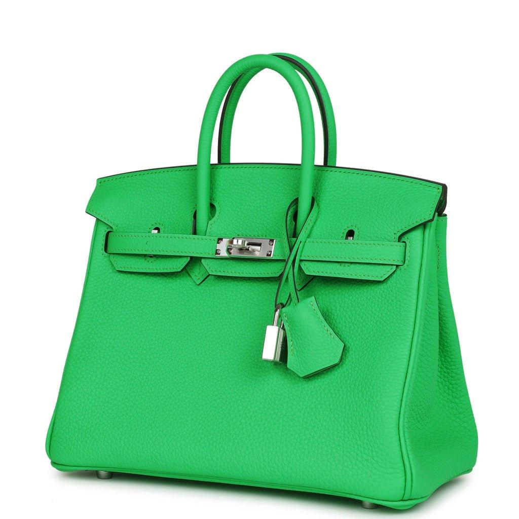 Birkin 25 Vert Comics Togo Palladium Kilta bags