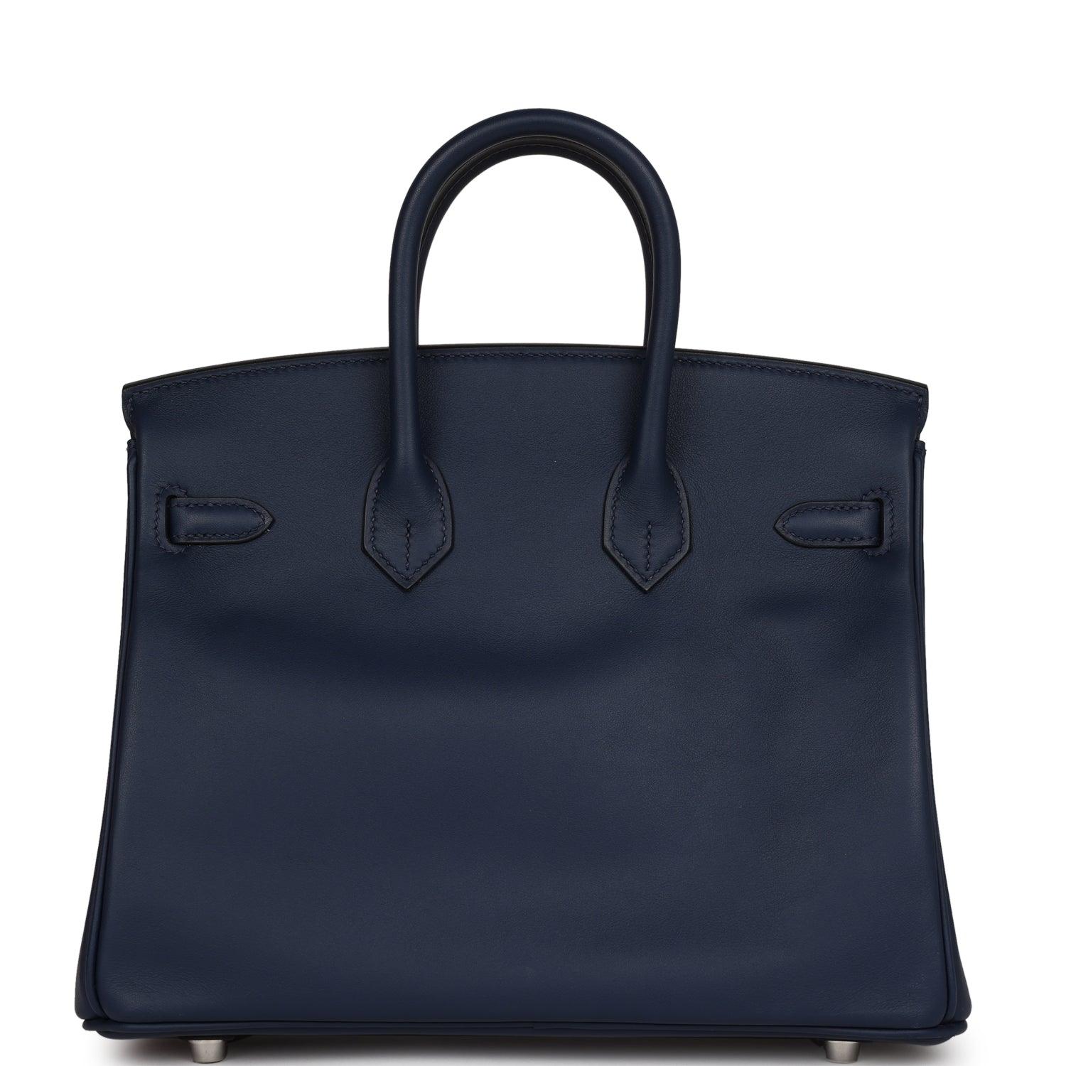 Birkin 25 Bleu Navy Swift Palladium Hardware Kilta bags