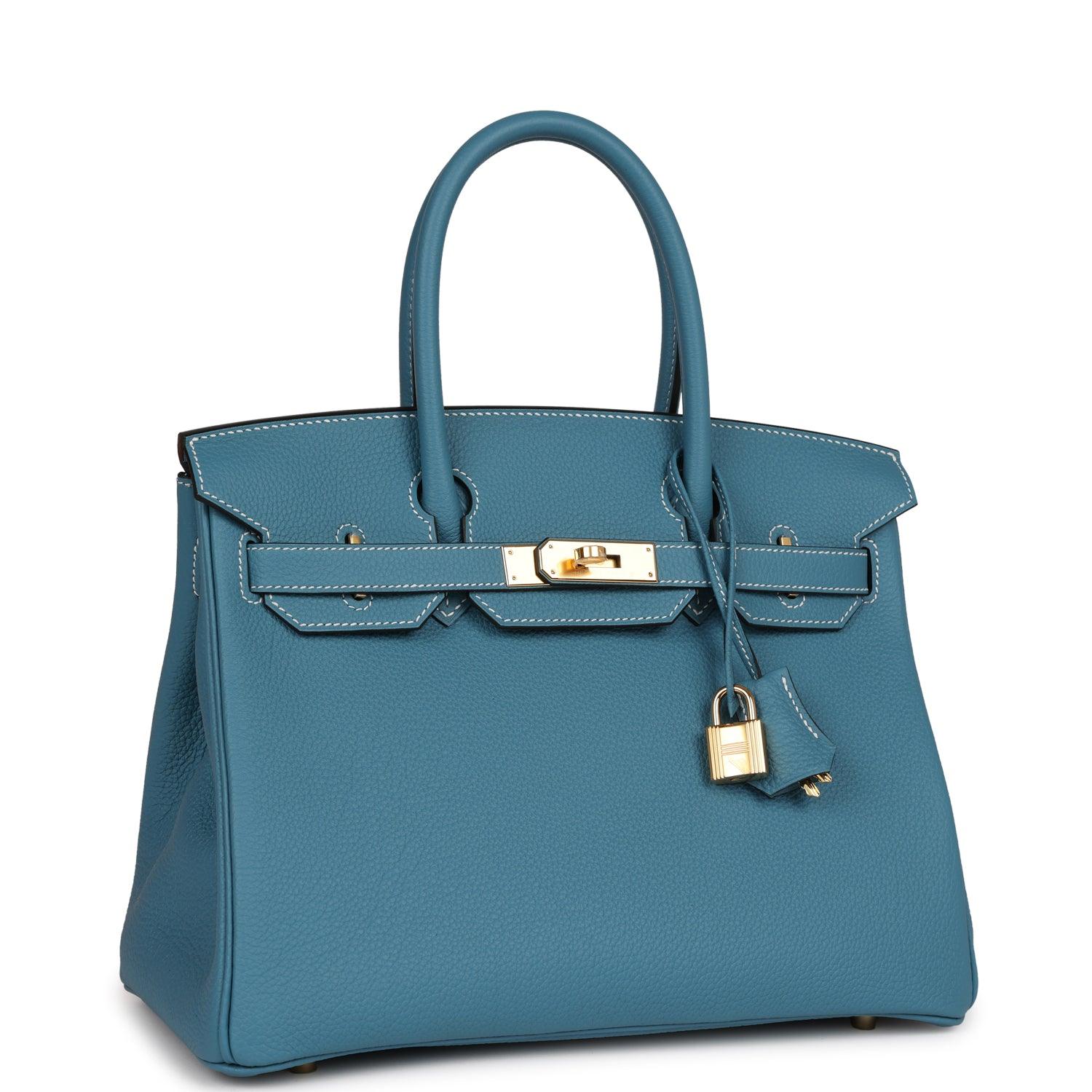 Birkin 30 Blue Jean Togo Gold Hardware Kilta bags