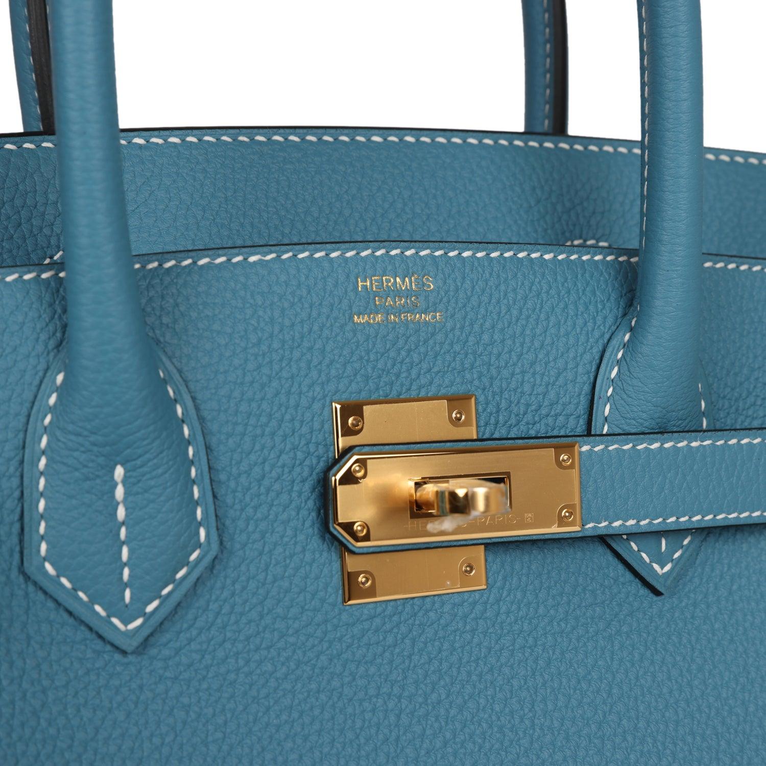 Birkin 30 Blue Jean Togo Gold Hardware Kilta bags