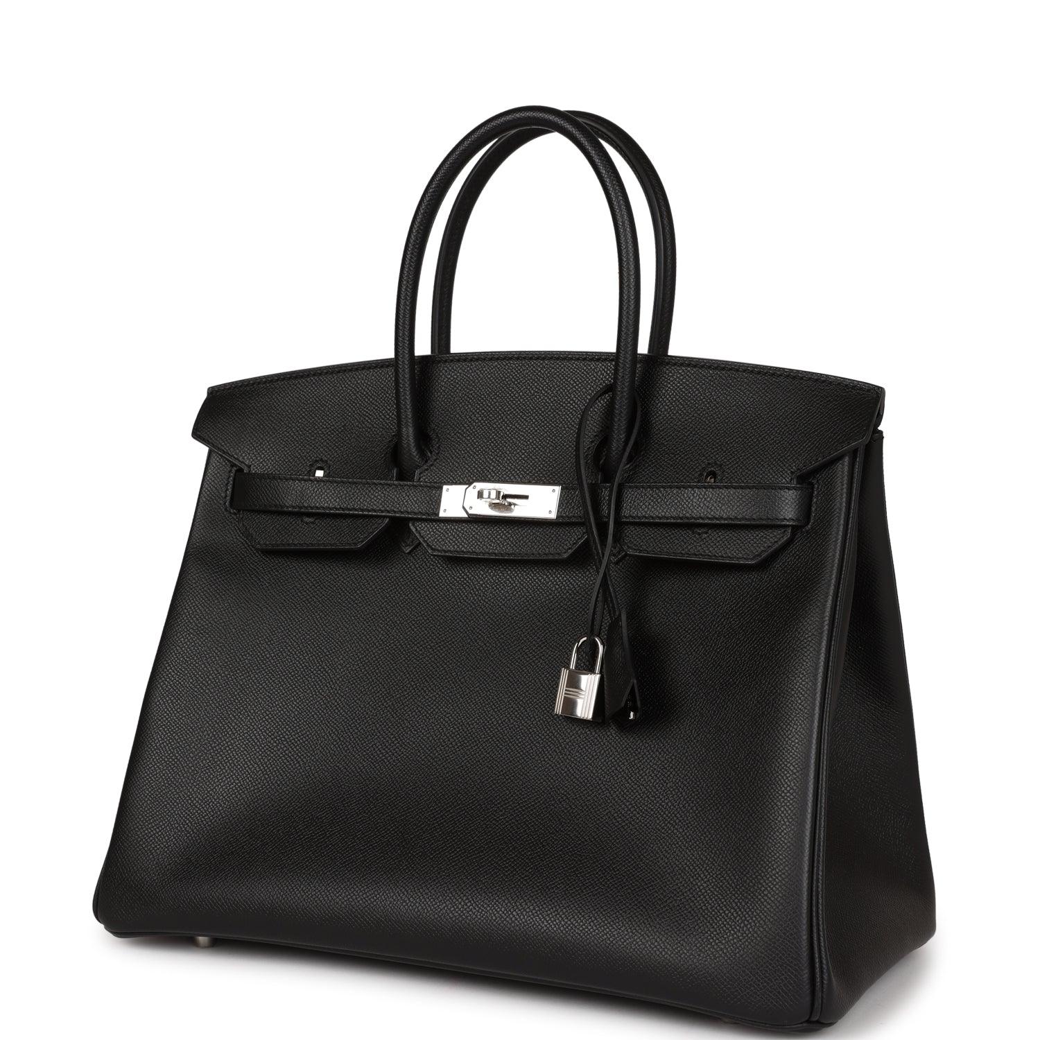 HRMS Birkin 35 Black Epsom Palladium Hardware Kilta bags