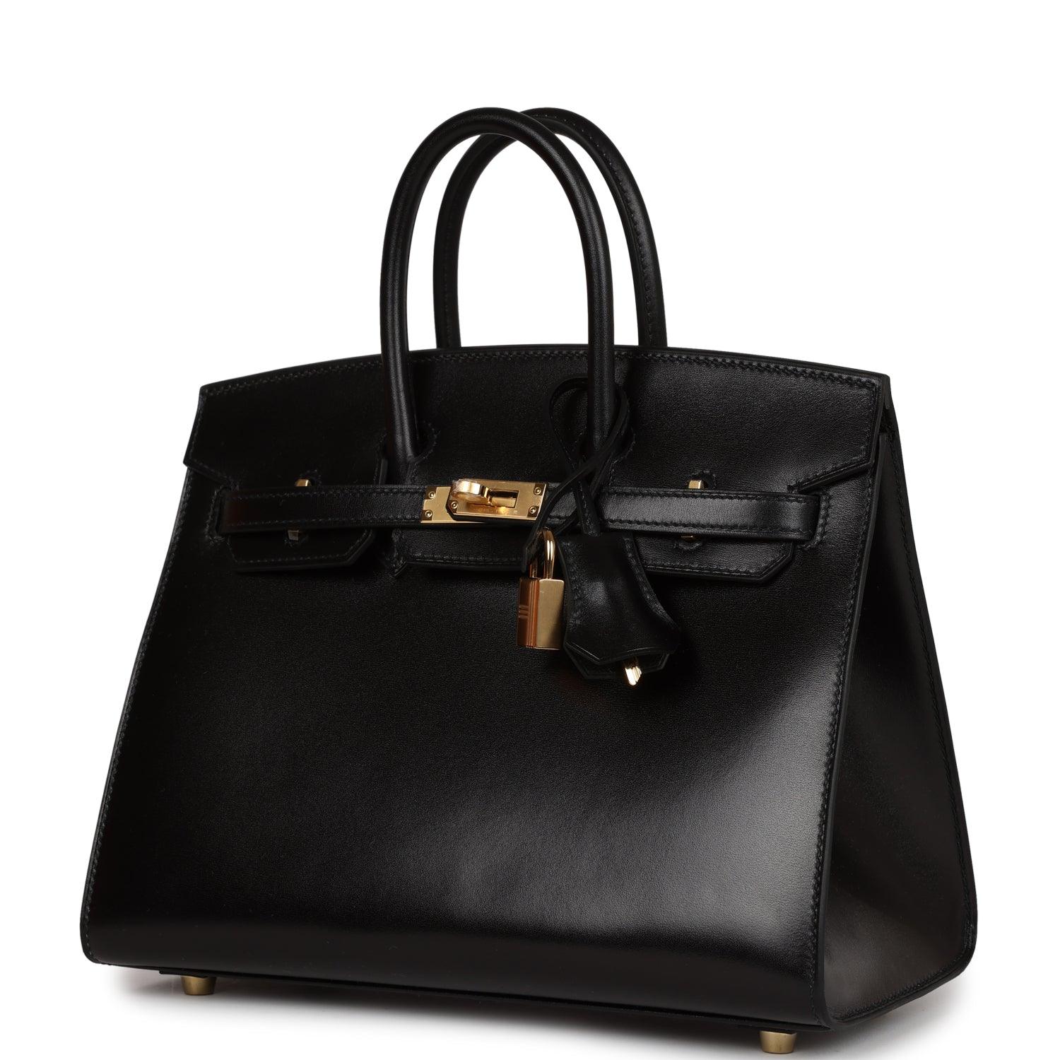 Birkin Sellier 25 Black Box Gold Hardware Kilta bags